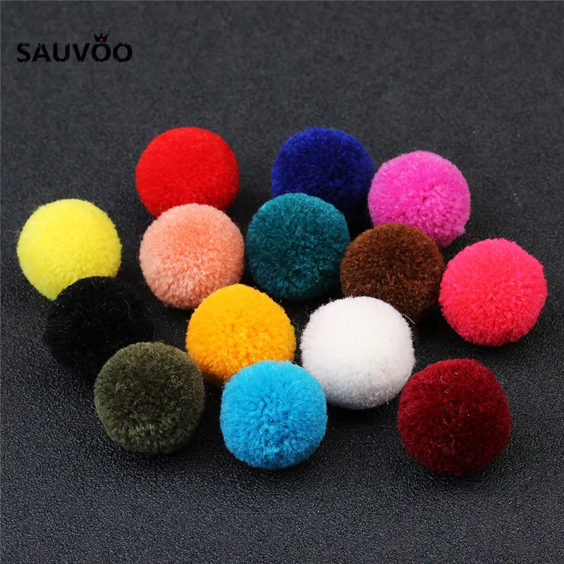 Sauvoo 50 шт. 15 цветов большие круглые помпоны плюшевые тканевые бархатные шарики 20