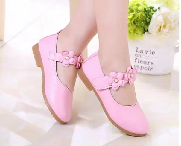 Детские кожаные туфли сандалии для девочек модная брендовая обувь сцены на осень