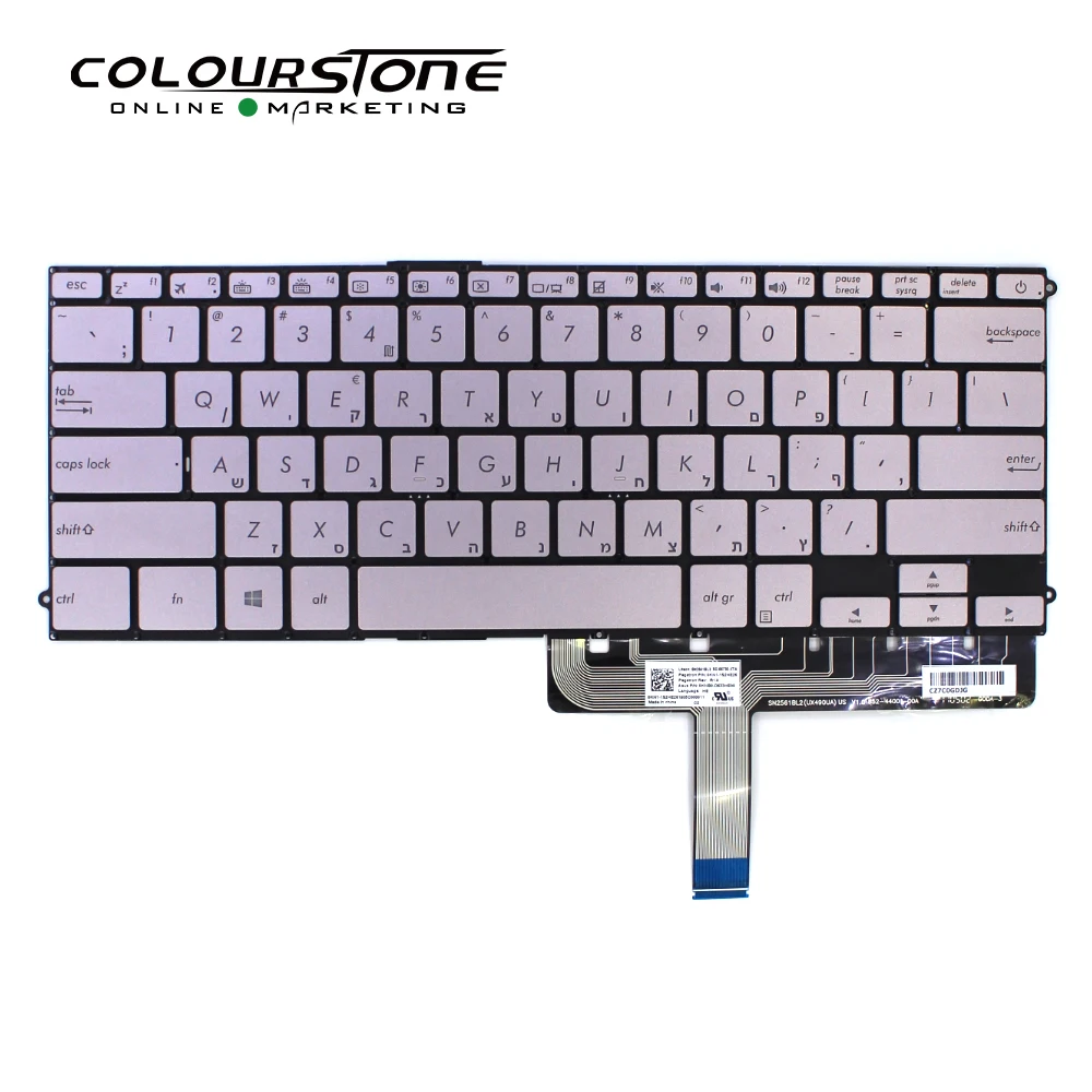 Клавиатура с подсветкой для ноутбука ASUS ZENBOOK UX490 UX490UA серебристая клавиатура