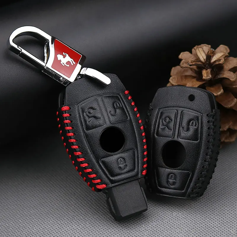 KUKAKEY ключи чехол для Mercedes натуральная кожа ключ Обложка Benz W124 W202 W 210 W210 W211 Amg W204