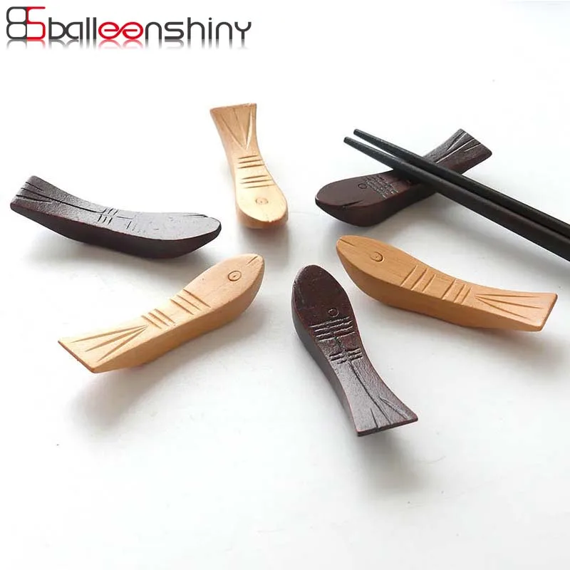 BalleenShiny деревянная подставка для палочек еды с рыбками творчества декоративные