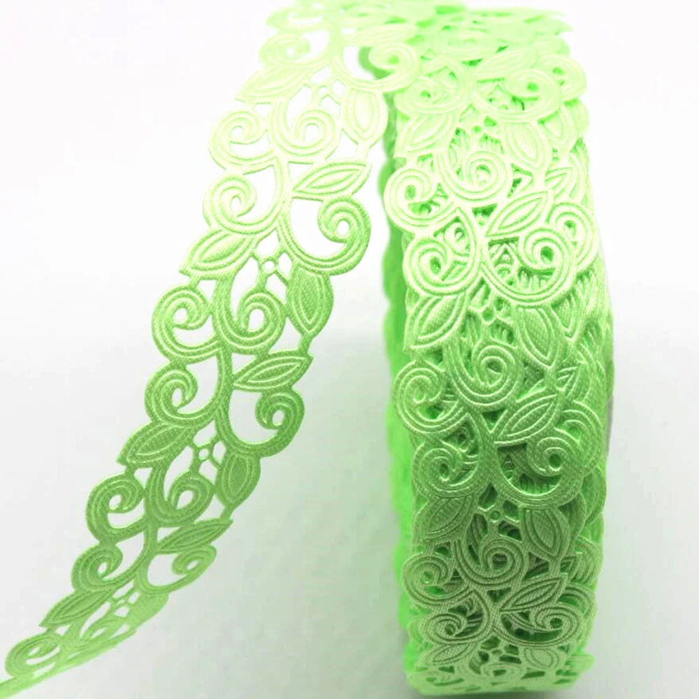 New 1 '25mm hollow lace ribbon 5y 10y 20 yards DIY handmade material garment with headdress skirt edge flower embossing images - 6