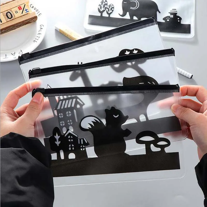 Прекрасный прозрачный ПВХ пенал на молнии чехол для детей Студент творческий