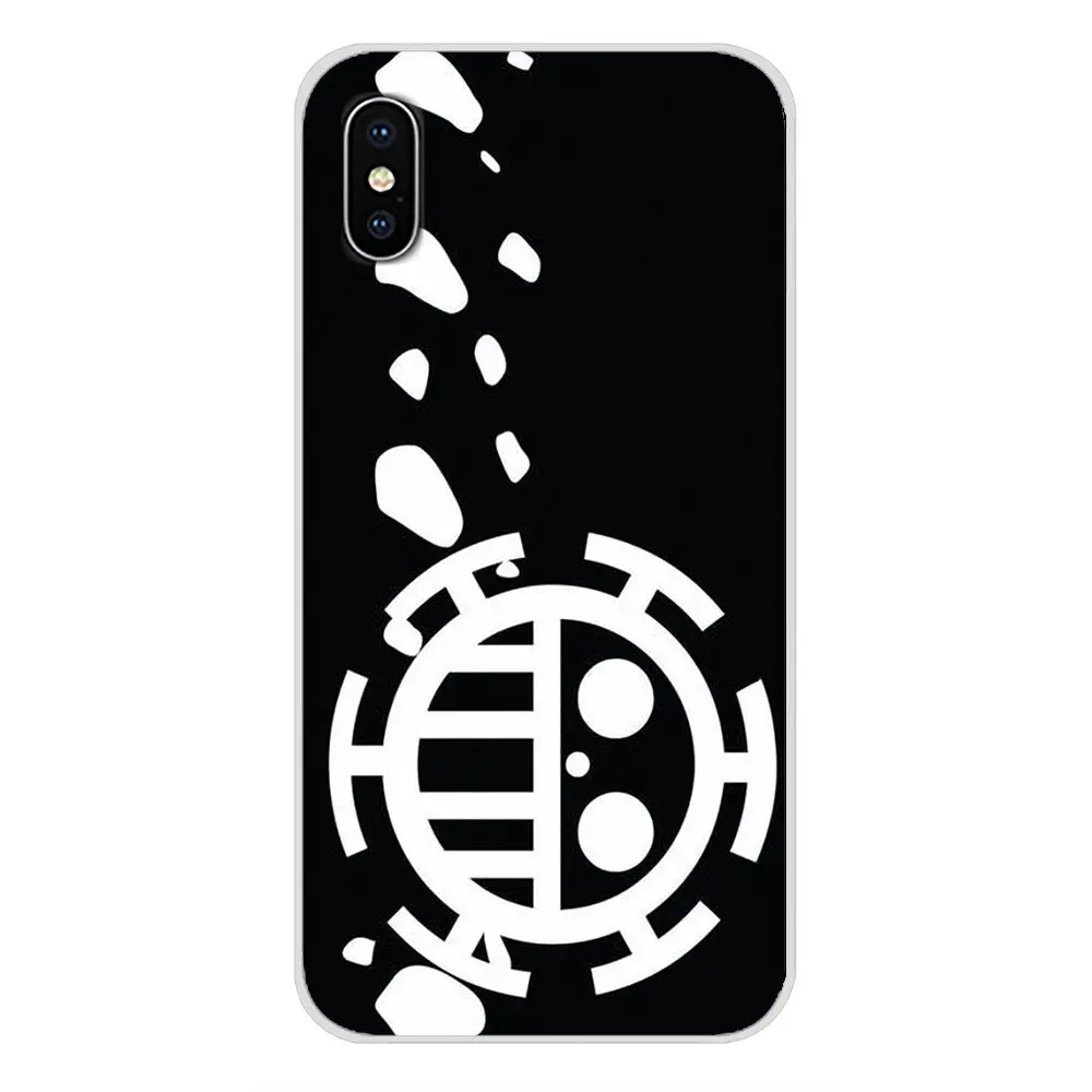 one piece trafalgar law logo Transparent TPU Cover Bag For Apple iPhone X XR XS MAX 4 4S 5 5S 5C SE 6 6S 7 8 Plus ipod touch | Мобильные