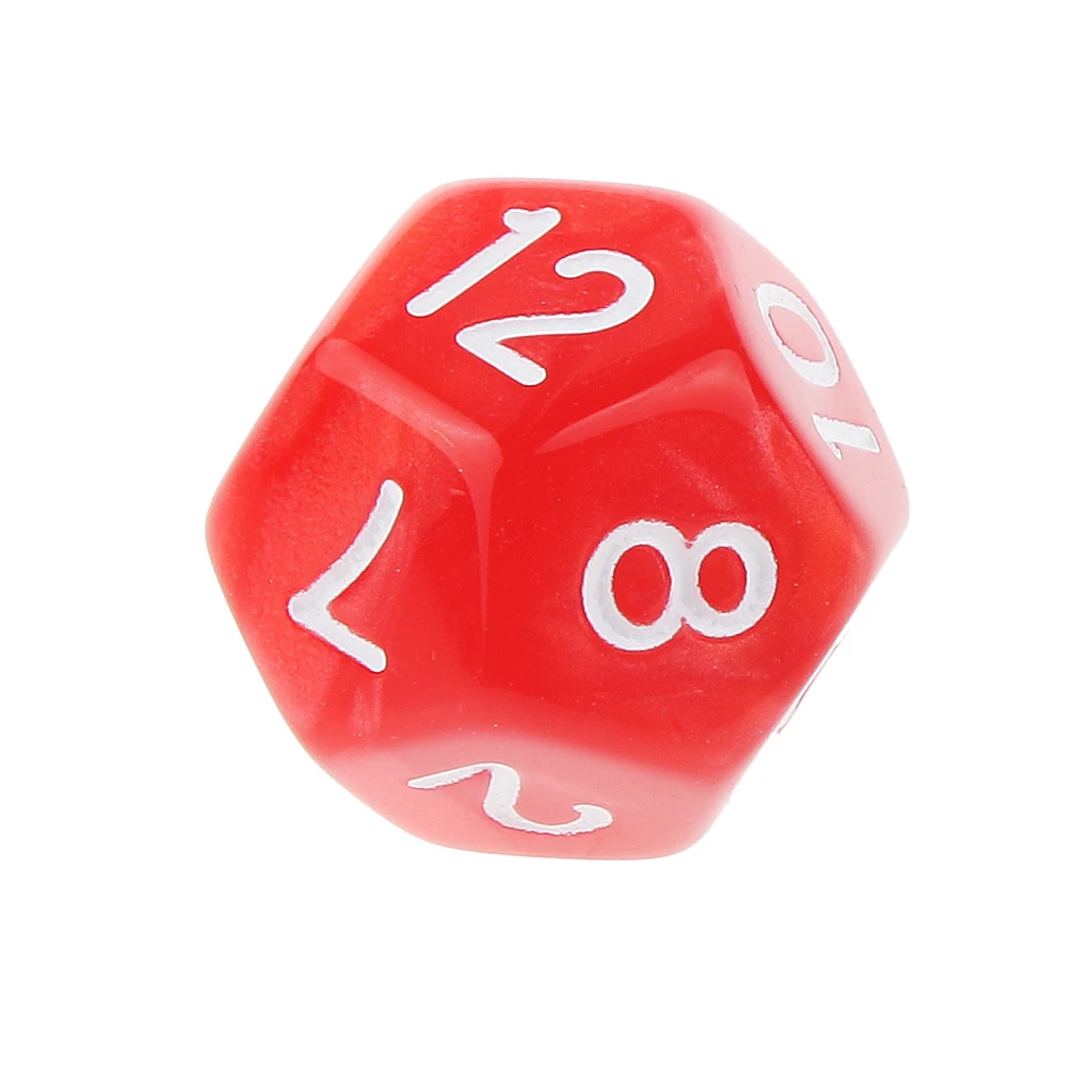 10 шт. 12 сторонние D12 игровые кубики для D & RPG Вечерние игры Кубики красная