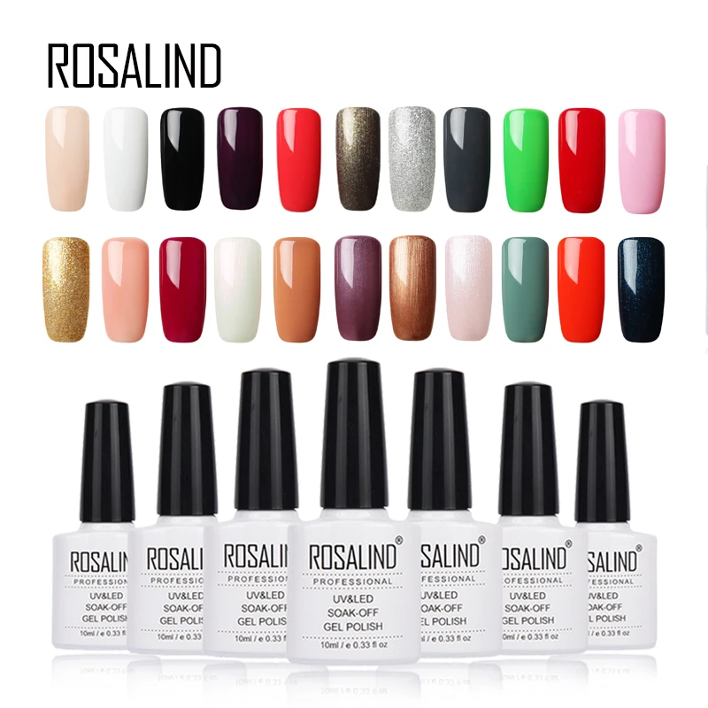 Гель лак для ногтей Rosalind 10 мл 01 58 цветов белая бутылка Яркий Цветной штамповки УФ
