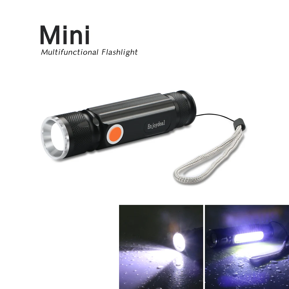 Карманный мини USB светодиодный фонарик магнит T6 COB Перезаряжаемые 3800LM