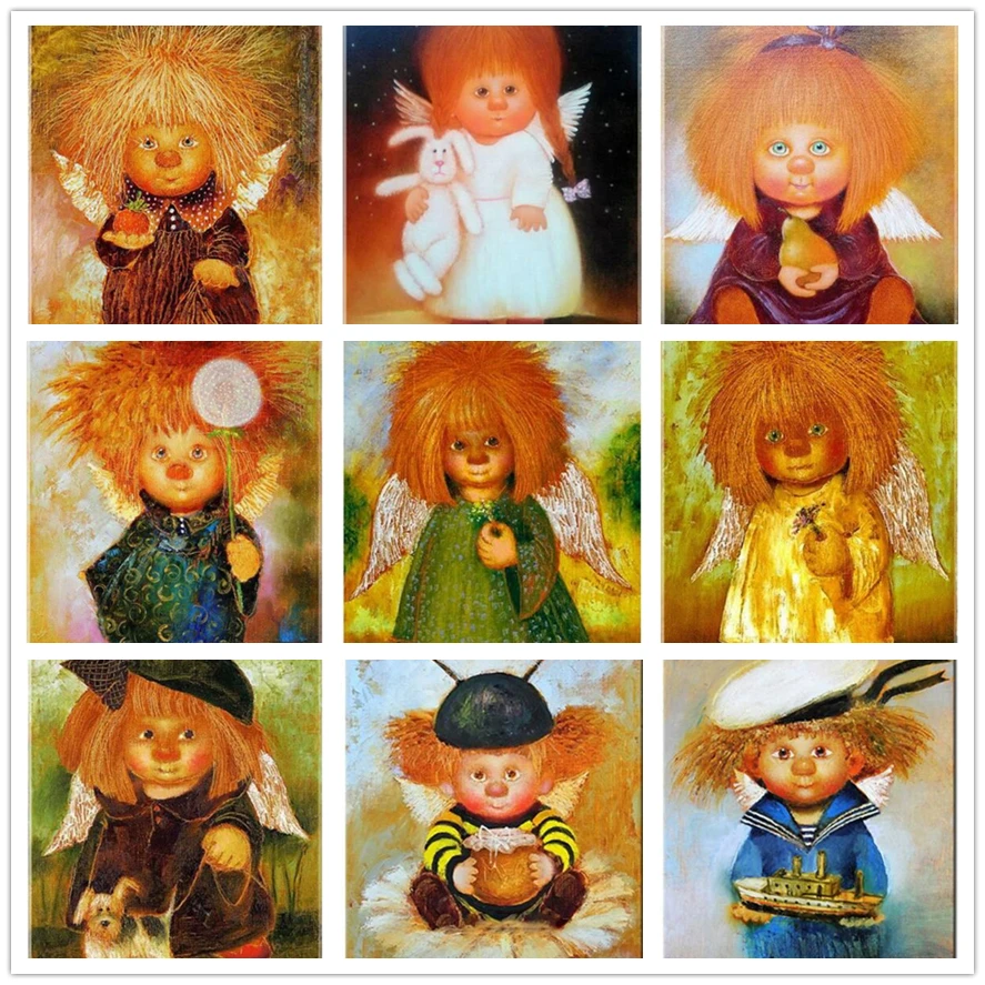 

DIY Diamond Painting Decorative Picture of Rhinestone Cross Stitch Diamond mosaic Pattern 5D Diamond Embroidery angel baby D0949