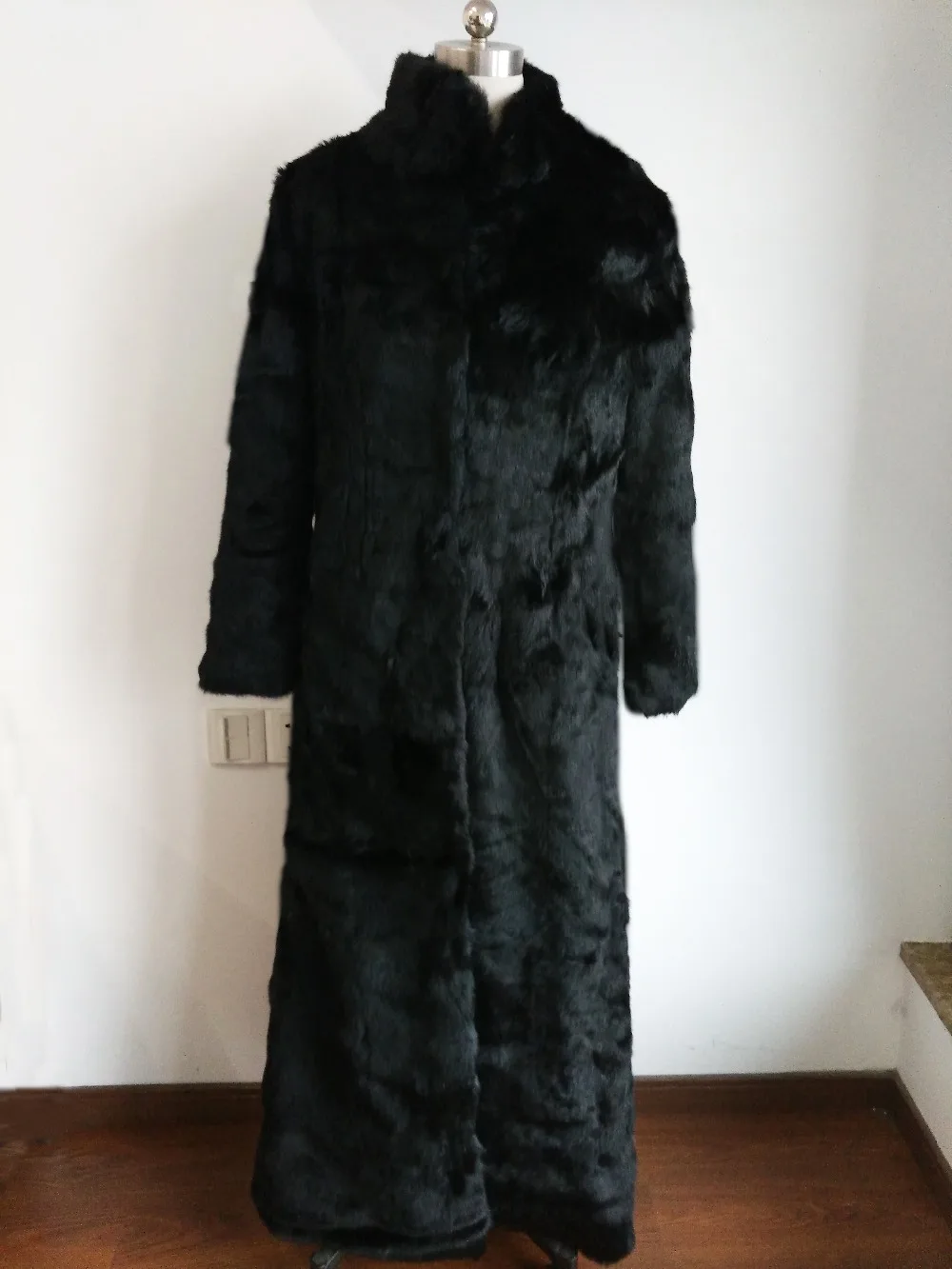 Длинное зимнее пальто с воротником-стойкой длиной 140 см | Женская одежда