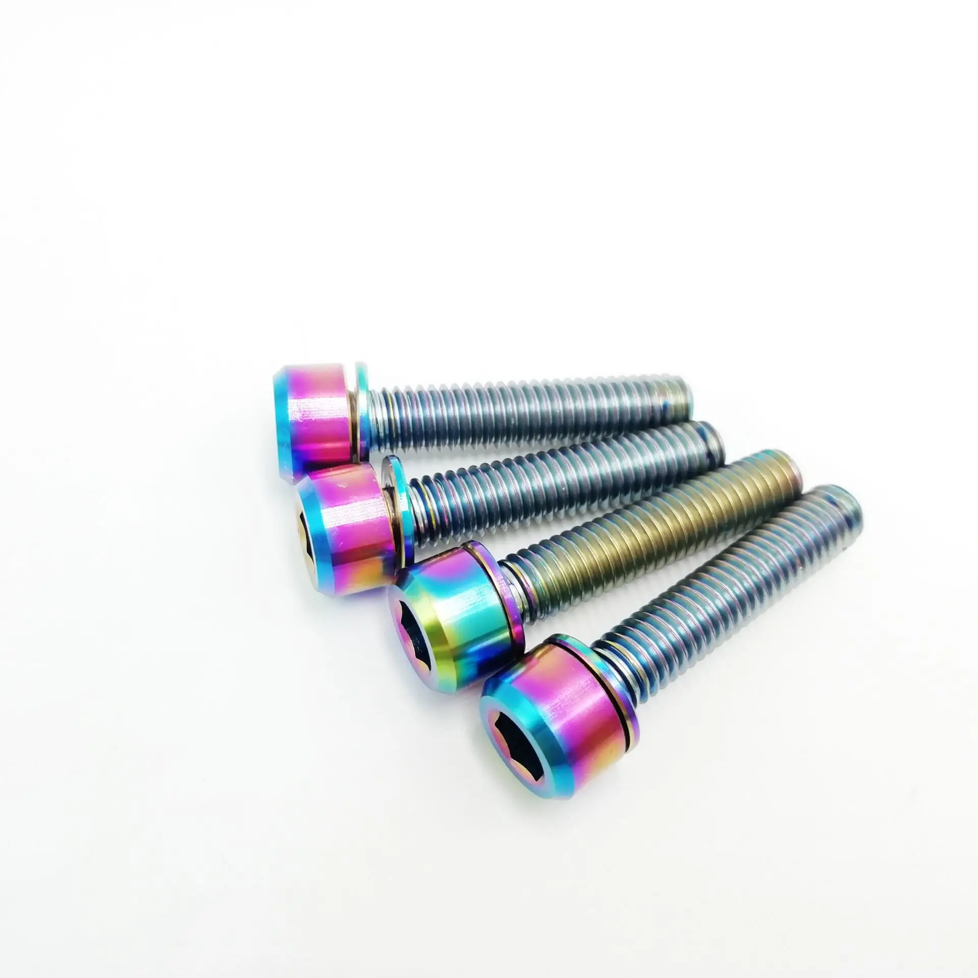 4pcs/lot Colorful M6x30mm Titanium Ti Bolt Stigma Head Hex Allen Socket Screw Bicycle Screws for Headset with washer | Обустройство