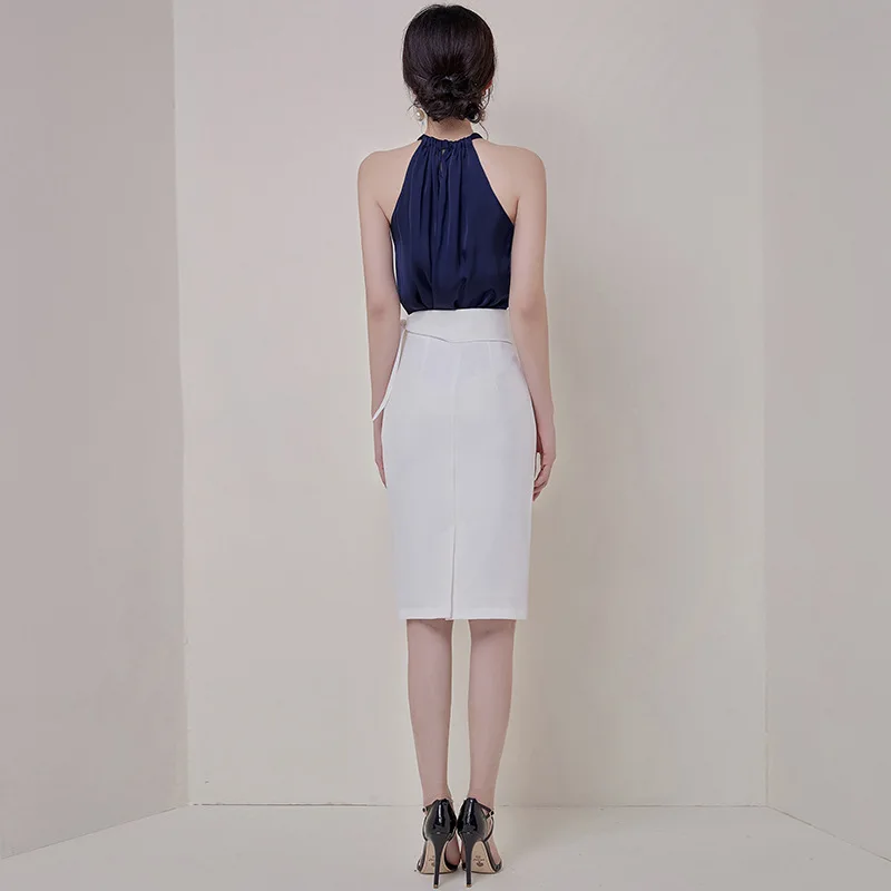 Повседневный Элегантный женский комплект из двух предметов летняя блузка с