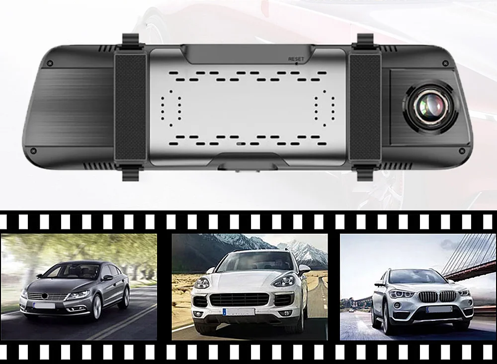 10 дюймов автомобиля зеркало заднего вида Камера камера заднего вида 1080P Двойной объектив Dash Cam поток Зеркало заднего вида видео Регистраторы Retrovisor