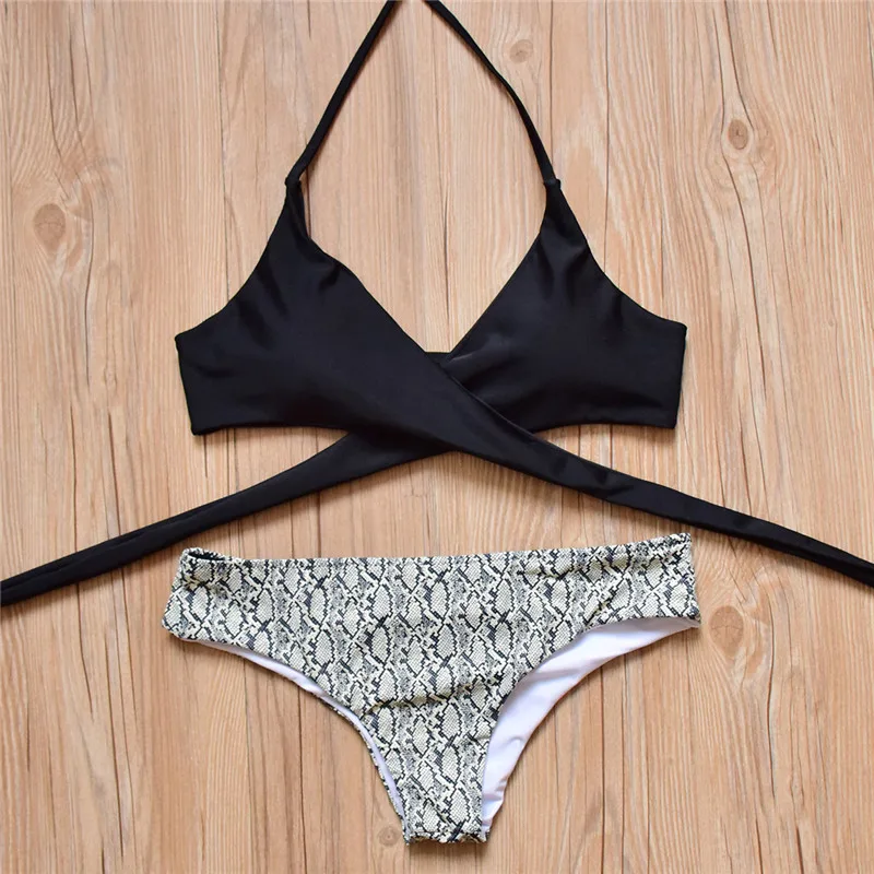 2017 Майо Де Бейн Femme Push Up Сплошной Черный Цвет Tankini Топ Мягкий Бикини Leopard