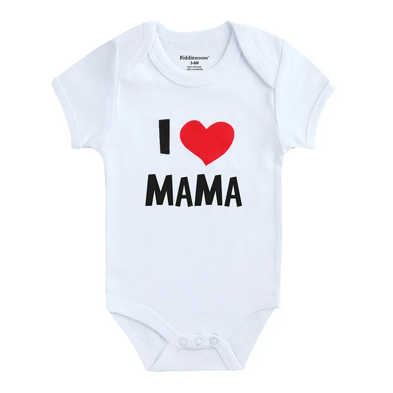 Детская одежда для новорожденных мальчиков с надписью I love Papa хлопковые детские