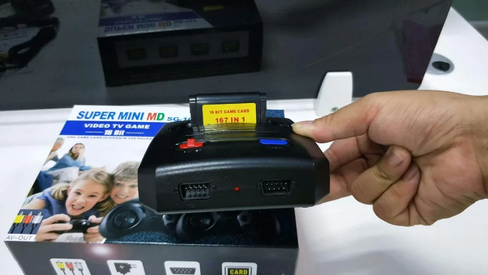 Супер мини 16 бит MD16 SG-107 AV out Семейные игры ТВ Видео игровой консоли 16 бит 167 sega игры Картриджи