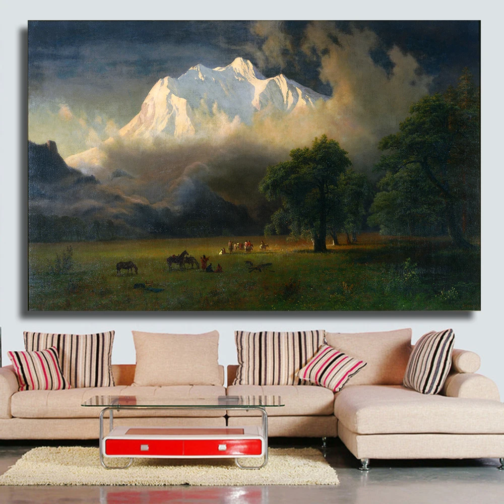 QKART Home Decor картины крепление пейзаж маслом на холсте настенные панно для Гостиная