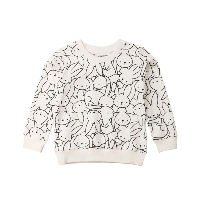 Bunny print Детский свитер Одежда для мальчиков и девочек модные милые детские свитера с леопардовым принтом кролика Одежда для маленьких девочек весенне-осенняя одежда От 1 до 7 лет - Цвет: Bunny print