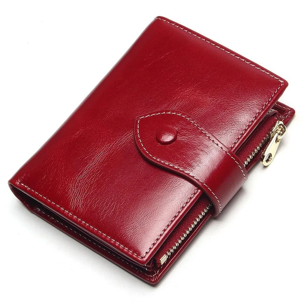 

New Fashion 100% Cow Genuine Leather Women Short Wallet Real Leather Female Luxury Brand Design Clutch Girl Lady Gift Cash Purse