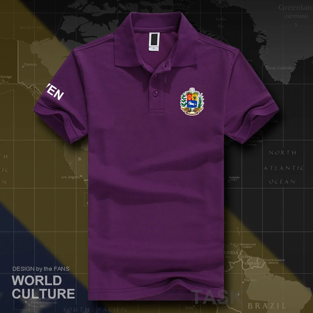 Venezuela Venezuelan polo рубашки мужские с коротким рукавом белые бренды с принтом для страны Мода хлопок национальная команда Повседневная VEN 20