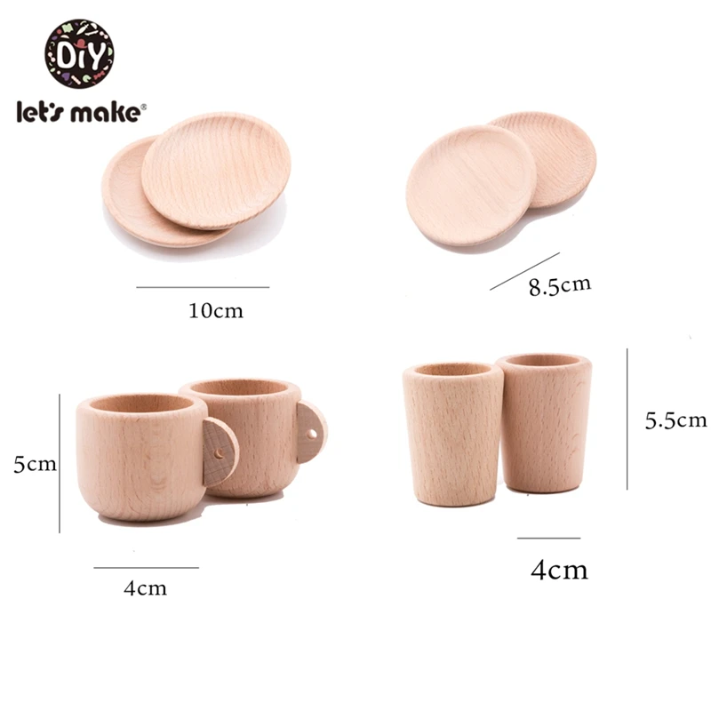 Игрушка для кухни 1 * деревянные игрушечные тарелки из бука имитация кухонной