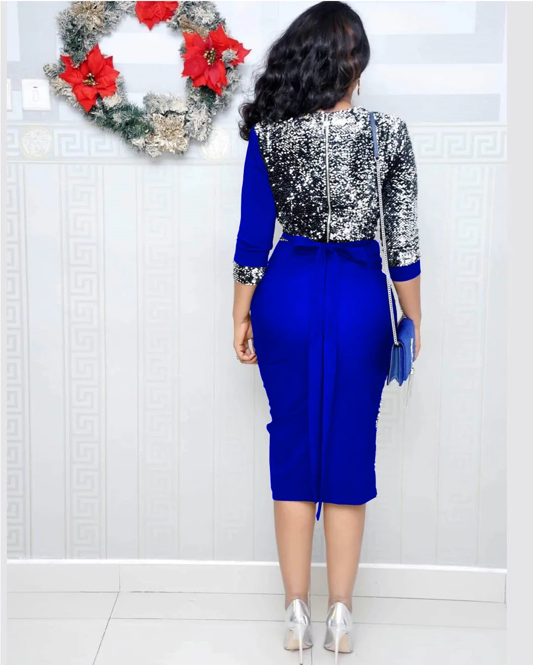 Fashion Office Lady Boho Maxi Woman Dress Solid V Neck Vintage Beach Dresses Long Sleeve Party Vestido