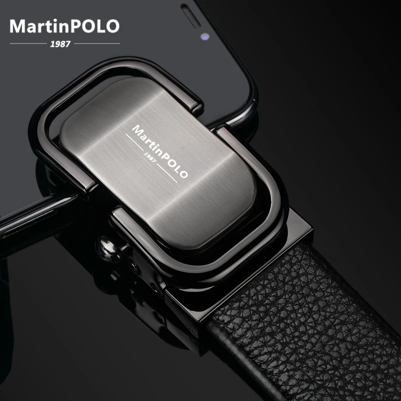MartinPOLO Новое поступление для мужчин кожаный ремень роскошный с автоматической