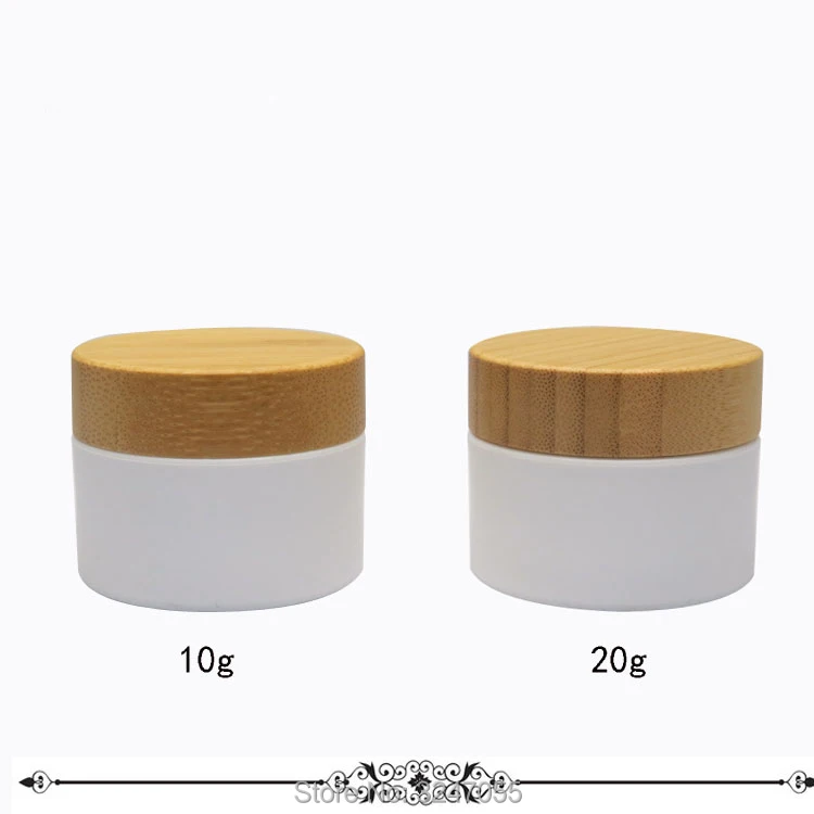 

10 г 20 г 20 шт./лот пластиковая Косметическая банка для крема с бамбуковой крышкой, натуральная бамбуковая деревянная Маска многоразового исп...