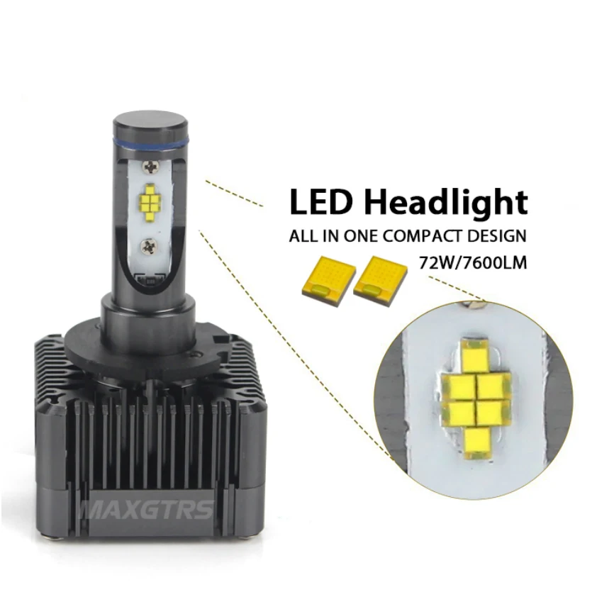 2x Plug & Play D1 D2 D3 D4 S R 72W Автомобильный светодиодный комплект для преобразования фар