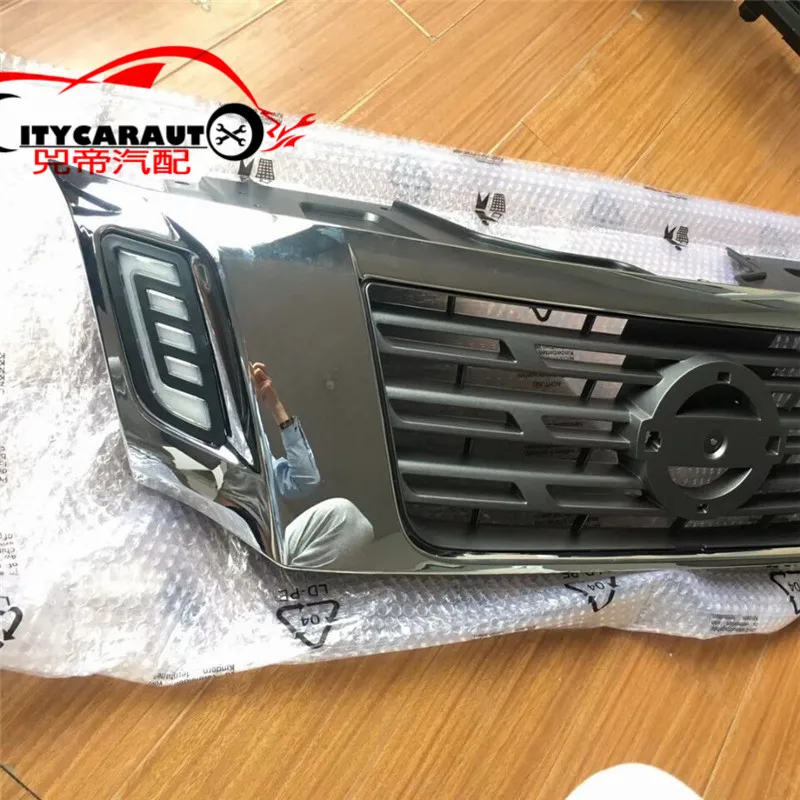 CITYCARAUTO светодиодный DRL гоночный гриль решетка ABS Черная передняя отделка Подходит для NAVARA NP300 пикап raptor грили