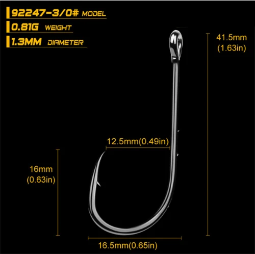 Mcidajee 20 шт. 92247 1#-6#1/0#-6/0# Высокоуглеродистая Сталь, рыболовный крючок, противокоррозийный рыболовный крючок для ловли карпа - Цвет: size3-0