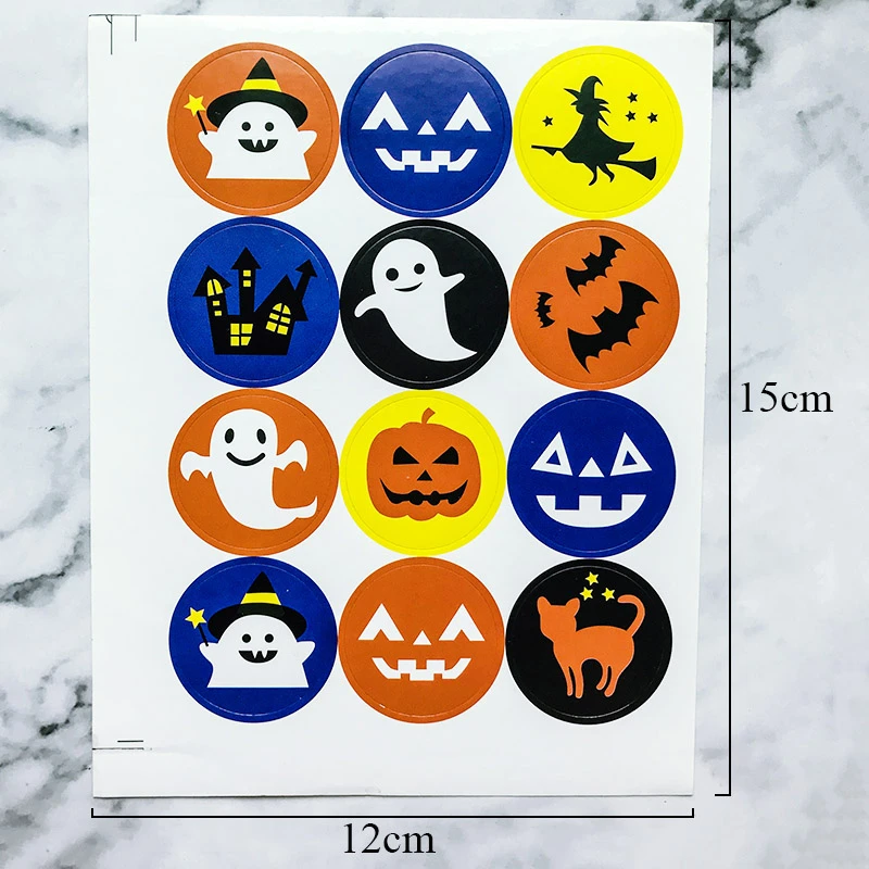 3 см Хэллоуин тыква призрак круглый декоративная клейкая лента упаковочные