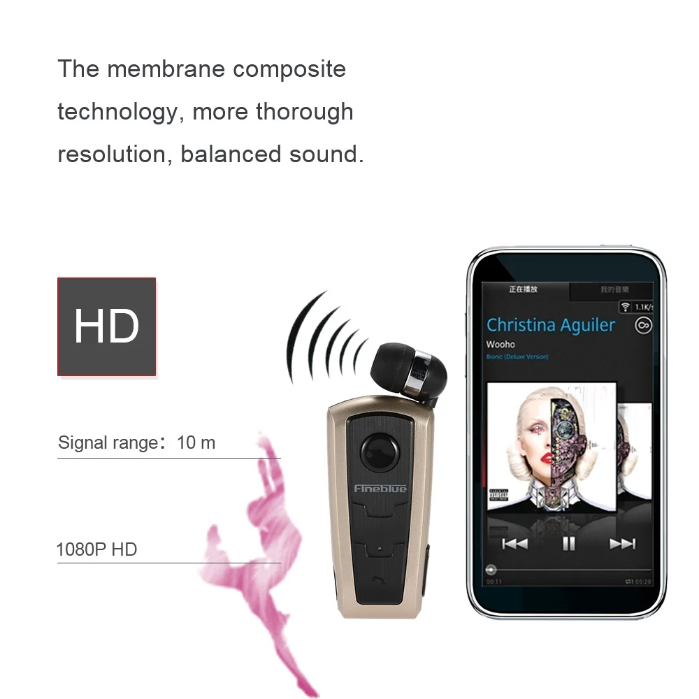 Горячие настоящие Fineblue F910 Беспроводной Bluetooth наушники гарнитура наушники-вкладыши виброзвонок носить клип Bluetooth наушники для телефона