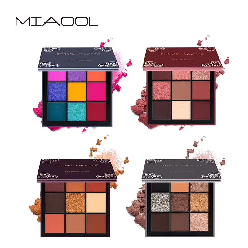 MIAOOL 9 Colors Eyeshadow Palette Diamond Glitter Foiled Eye Shadow in One Makeup Set Mini palettle Easy to Carry |