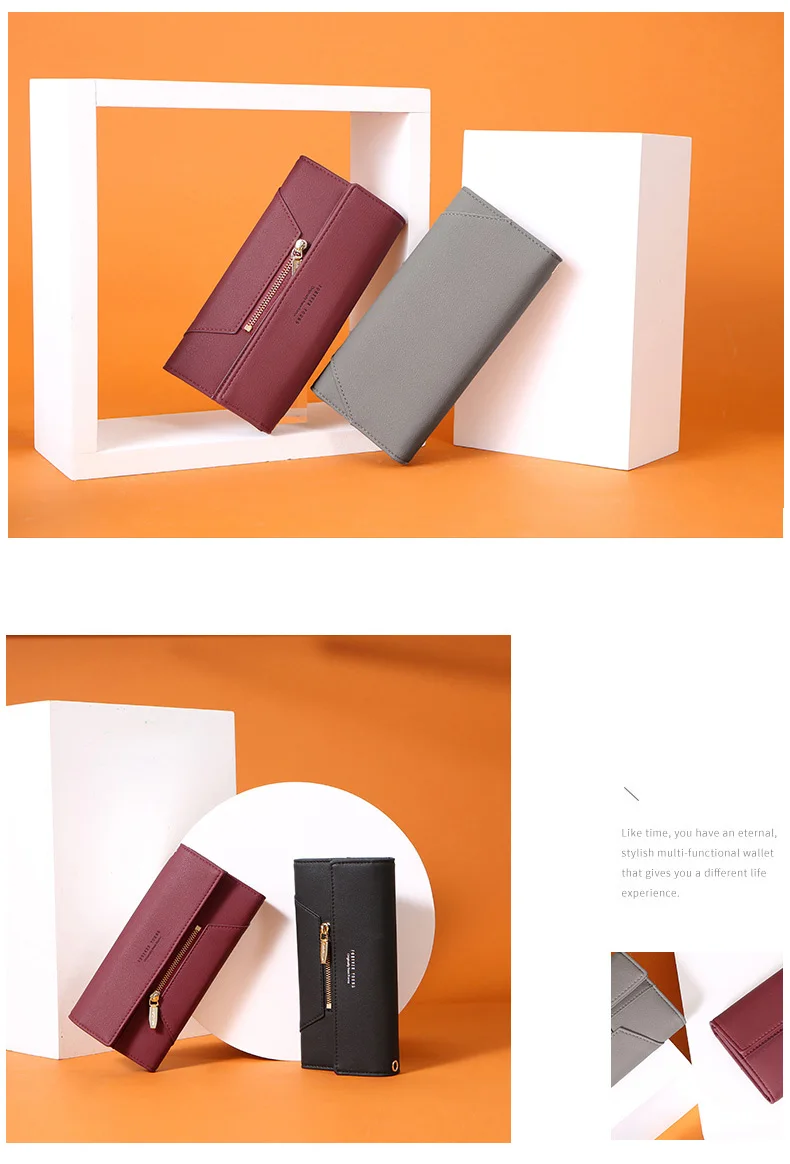 Forever Young Wristlet Clutch Wallet Women Many Departments Female Wallet Zipper Designer Ladies Purse Handbag Cell Phone Pocket