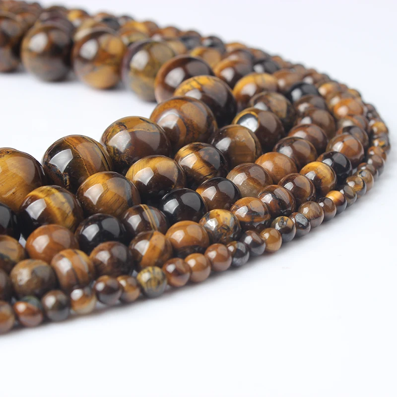 

Natural Diy Stone Beads Jewelry 8mm AB Yellow Tiger Eye Loose Beads For Making Bracelet Necklace Women Amulet Accessories