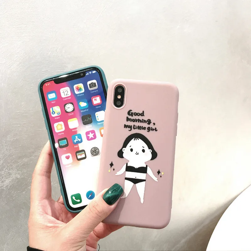 Милый купальник девушка иллюстрация Корея чехол для iPhone X XS Max XR 7 Puls 6 S 8 Plus Kawaii