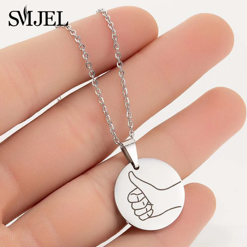 Ожерелье с гравировкой SMJEL ожерелье надписью I Love You жестами подарки лучшим