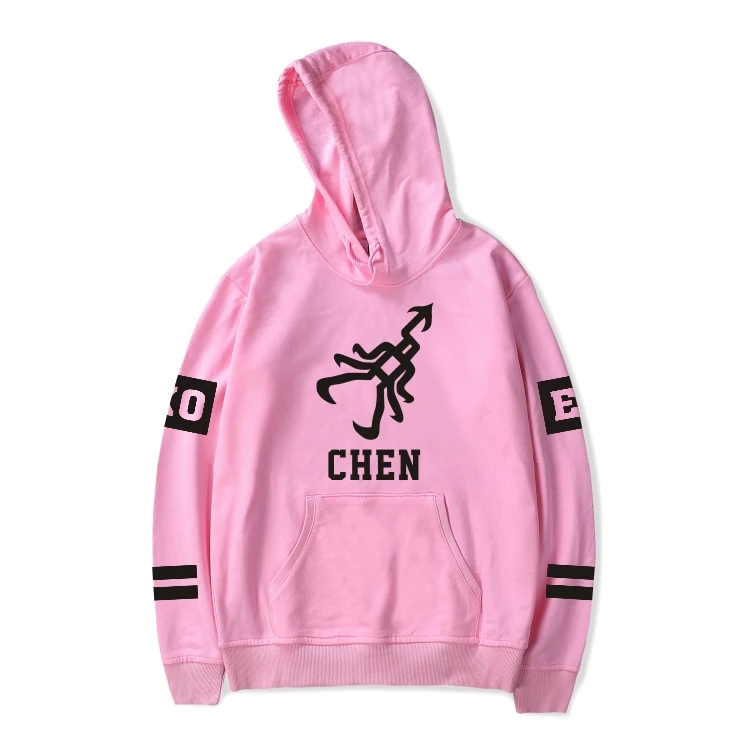 Женская толстовка с капюшоном EXO осенняя уличная верхняя одежда розового и