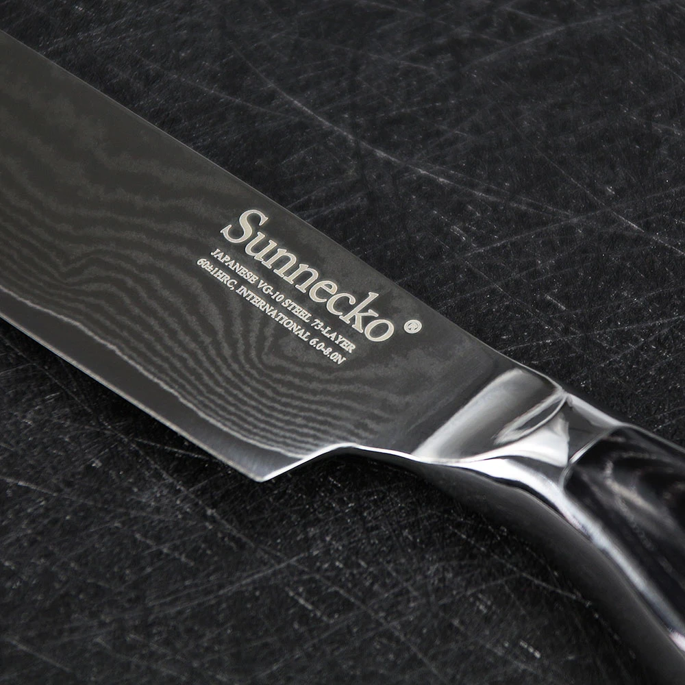 Sunnecko Профессиональный дамасский нож 5 дюймов Ножи Santoku сильная твердость