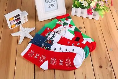 Новый Рождество Носки для девочек снежинка Шерсть зима теплая Женская подарок