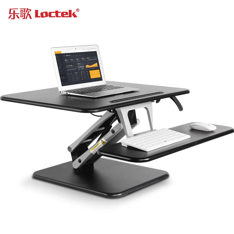 black Loctek M3SS Настольный стояк, легко регулируемый по высоте компьютерный стол для ноутбука со складным держателем для клавиатуры 55X50 см - Цвет: black