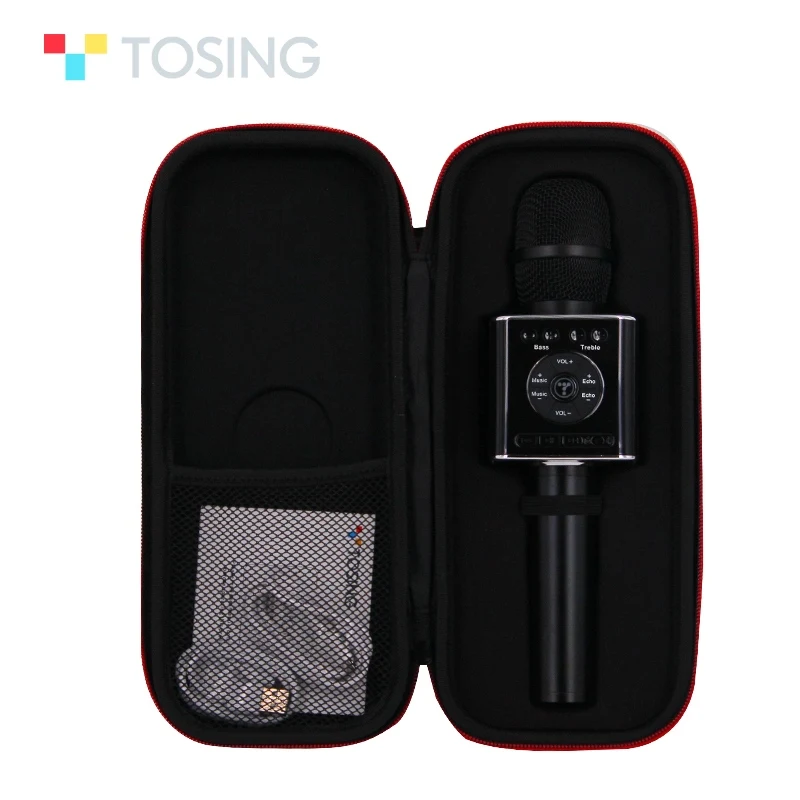 Черный Tosing 04 Беспроводной караоке микрофон громкой связи Bluetooth Динамик 2-в-1 Ручной петь и Запись Портативный КТВ плеер для iOS/Android - Цвет: Черный