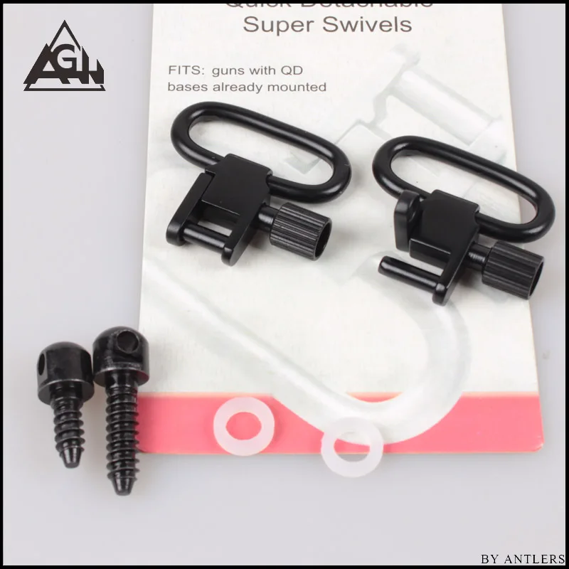 

New 2Pcs 1 inch Tactical Military QD Quick Detachable Black Super Sling Swivel Mount Set for Hunting Rifle Shot*gun