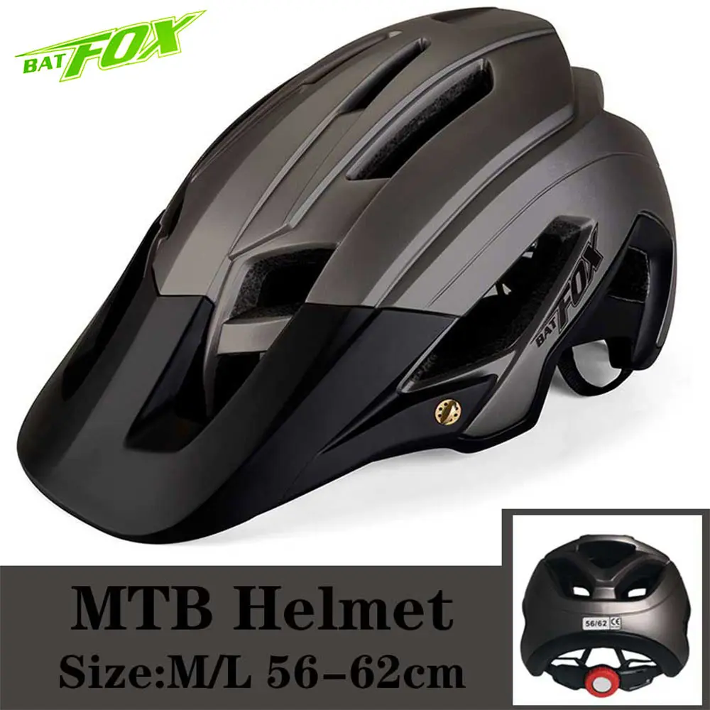 BATFOX bike helmet bat fox mtb cycling helmet integrally-molded women bicycle helmet man road bike mtb casco ciclismo bicicleta - Цвет: F692-Titanium-Black