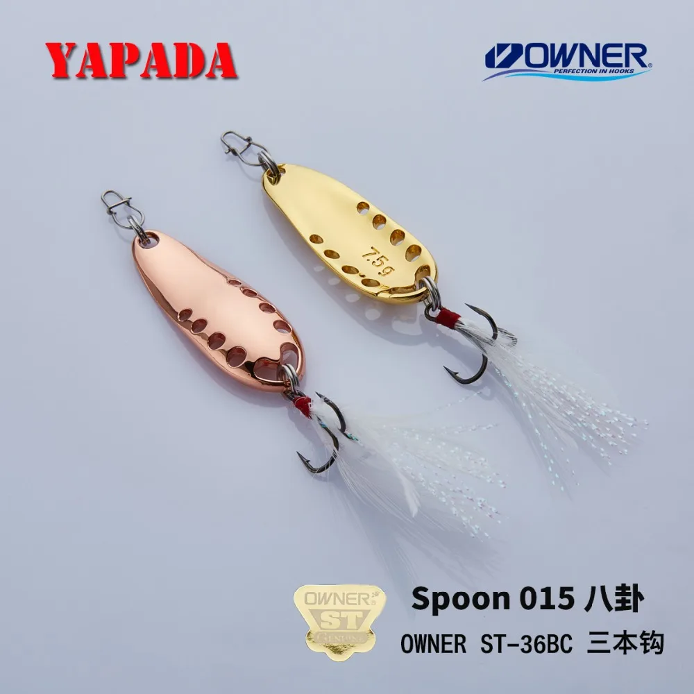 YAPADA ложка 015 сплетни 5 г/7,5 г владелец тройной крючок многоцветный 37-45 мм металлический цинковый сплав ложка рыболовные приманки для окуня