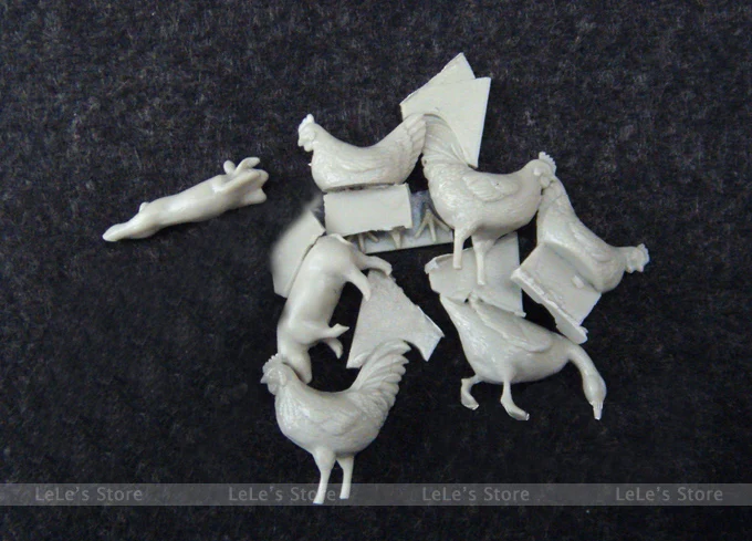 1/35 Смола Солдат сцена аксессуары курица утка свинья кролик модель животного|animal