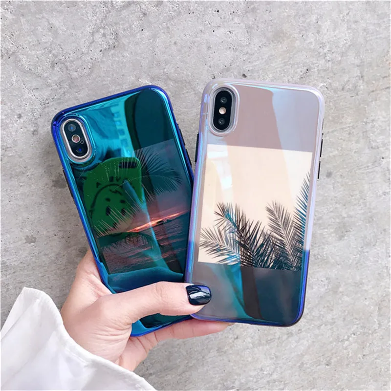Blu-ray Лето Коко морской пляж телефон чехлы для iphone X 7 Plus 8 плюс Блестящий Мягкие TPU