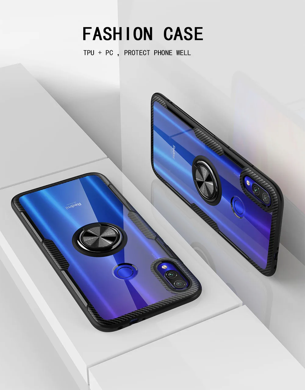Для Xiaomi Redmi Note 7 Redmi Note7 Pro прозрачный Магнитный чехол-держатель для Xiaomi Redmi 7 Чехол-держатель с кольцом чехол s