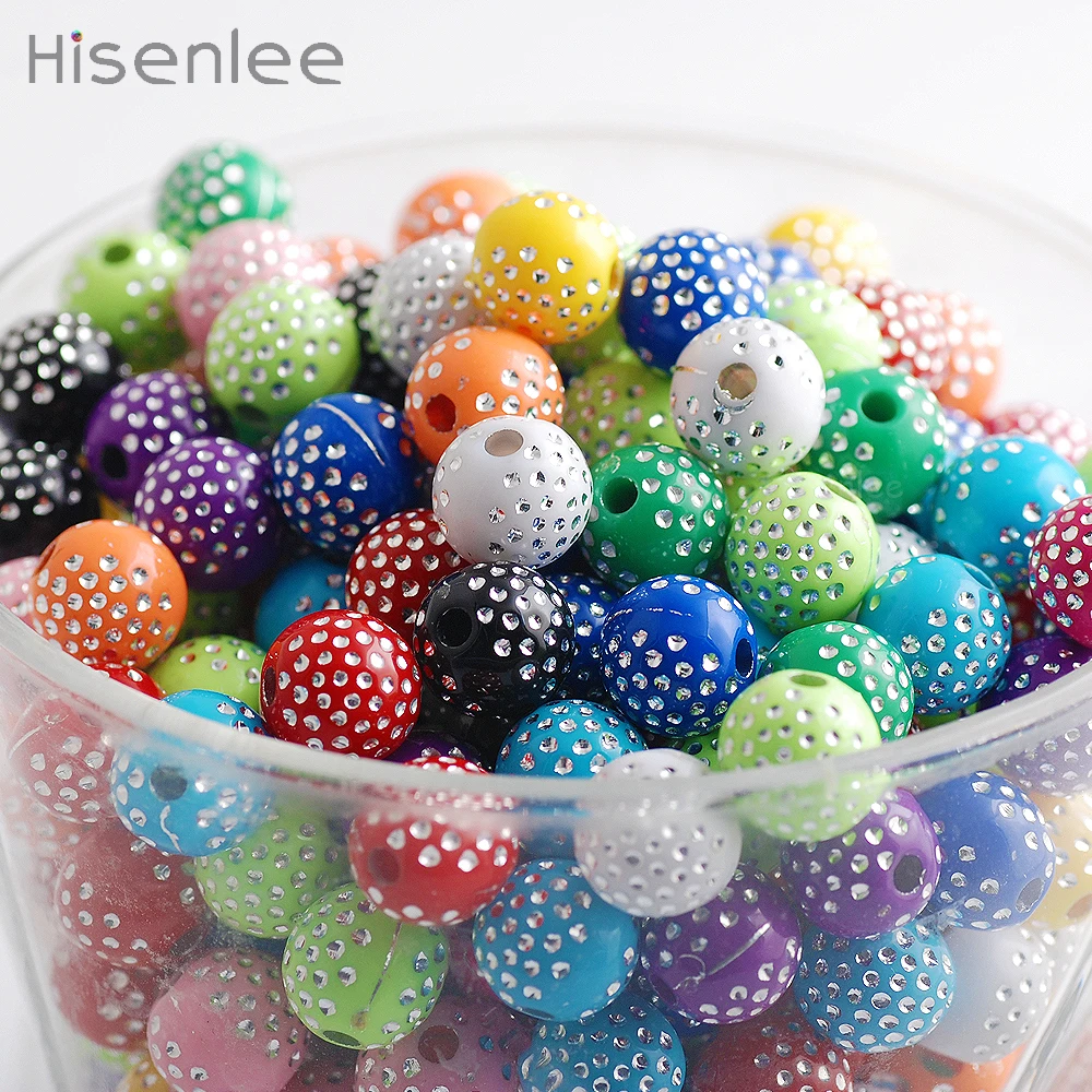 Hisenlee Very cool 10mm/100 pcs Bright Shiny Round Acrylic Rhinestones Charms Bead Girl / boy Ornamental beads DIY /gift | Украшения и