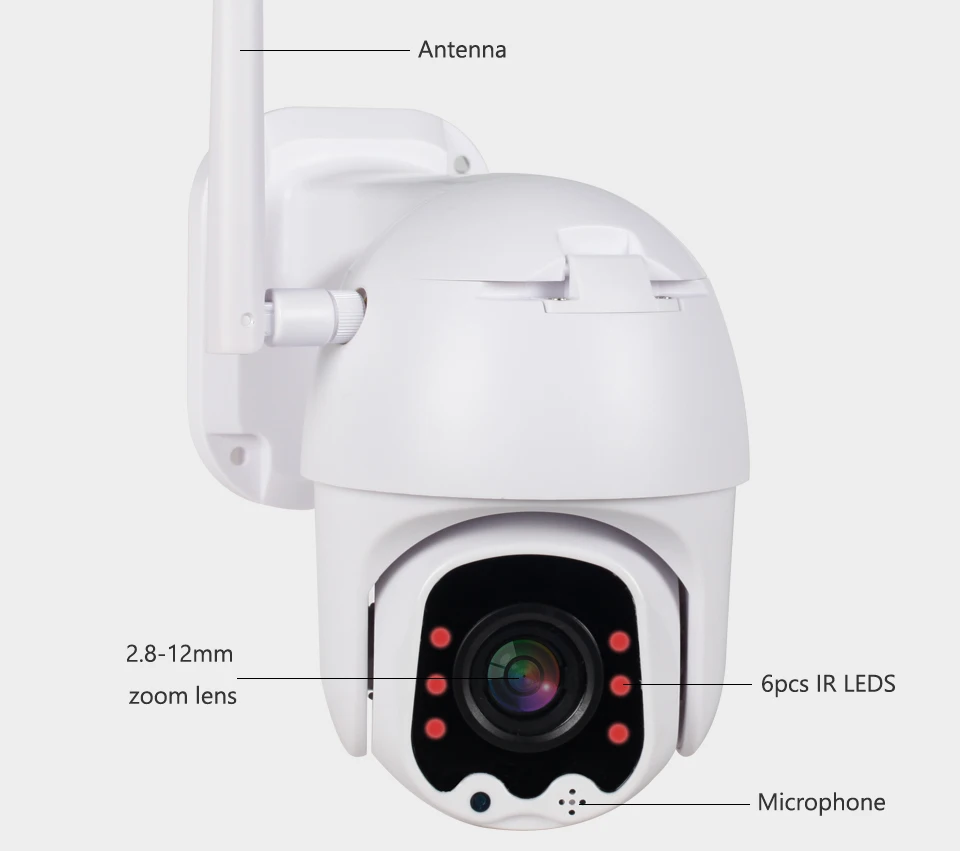 1080P PTZ IP камера Wifi Открытый скоростной купол Беспроводной Wi-Fi камера безопасности Pan Tilt 4X оптический зум сеть видеонаблюдения
